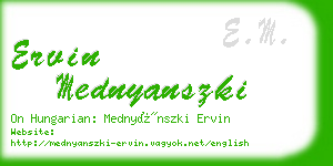 ervin mednyanszki business card